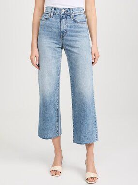 SLVRLAKE Grace Crop High Rise Wide Leg Jeans Lightning Strikes Size 30 NEW NWT